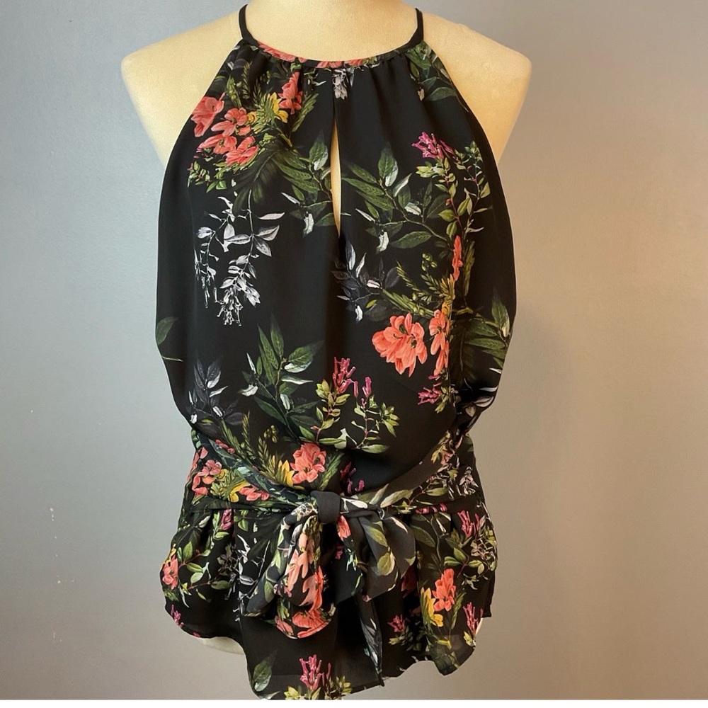 Parker Black Floral Halter Top